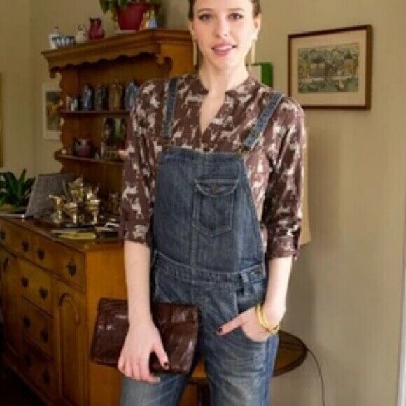 Modcloth Mata Traders Near and Deer Popover Shirt Womens Size XS Brown Cotton‎ - Picture 2 of 12